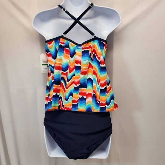Nautica Women's L Tankini Swimsuit Set– Quick-Dry, UPF+, Bathing Suit Top, Swim - Picture 3 of 11